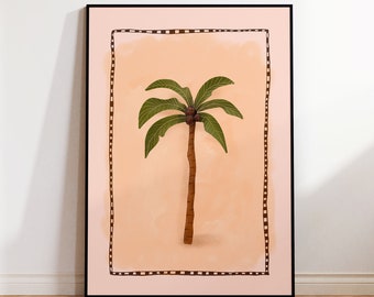 Coastal Palm Tree Print, Beach House Tropical Wall Art, Australian Home Styling Modern Boho Poster