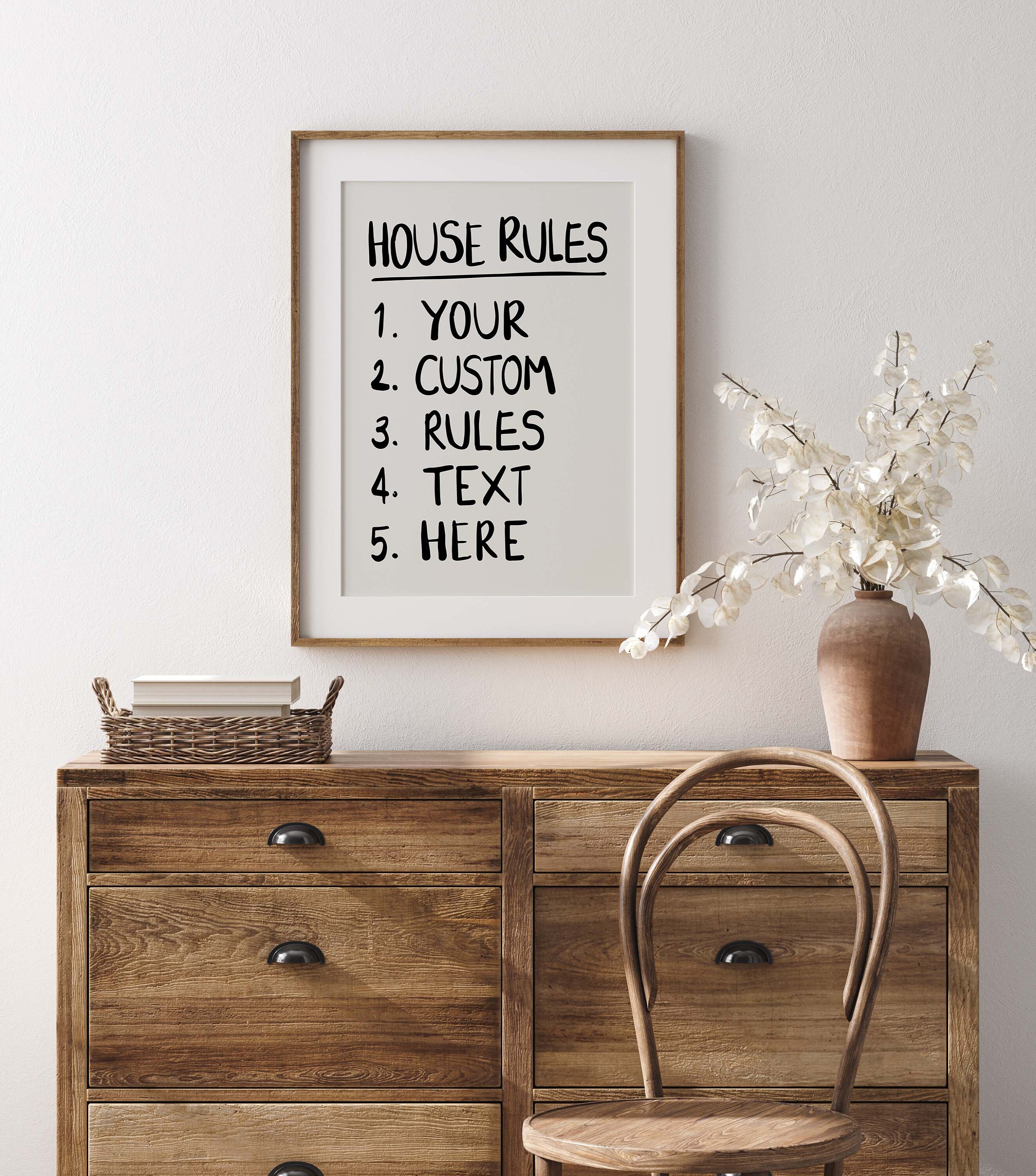 Customize House Rules Text Poster Printable House Rules - Etsy