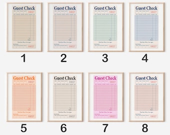 Blank Guest Check Poster, Preppy Wall Decor (Digital Download)