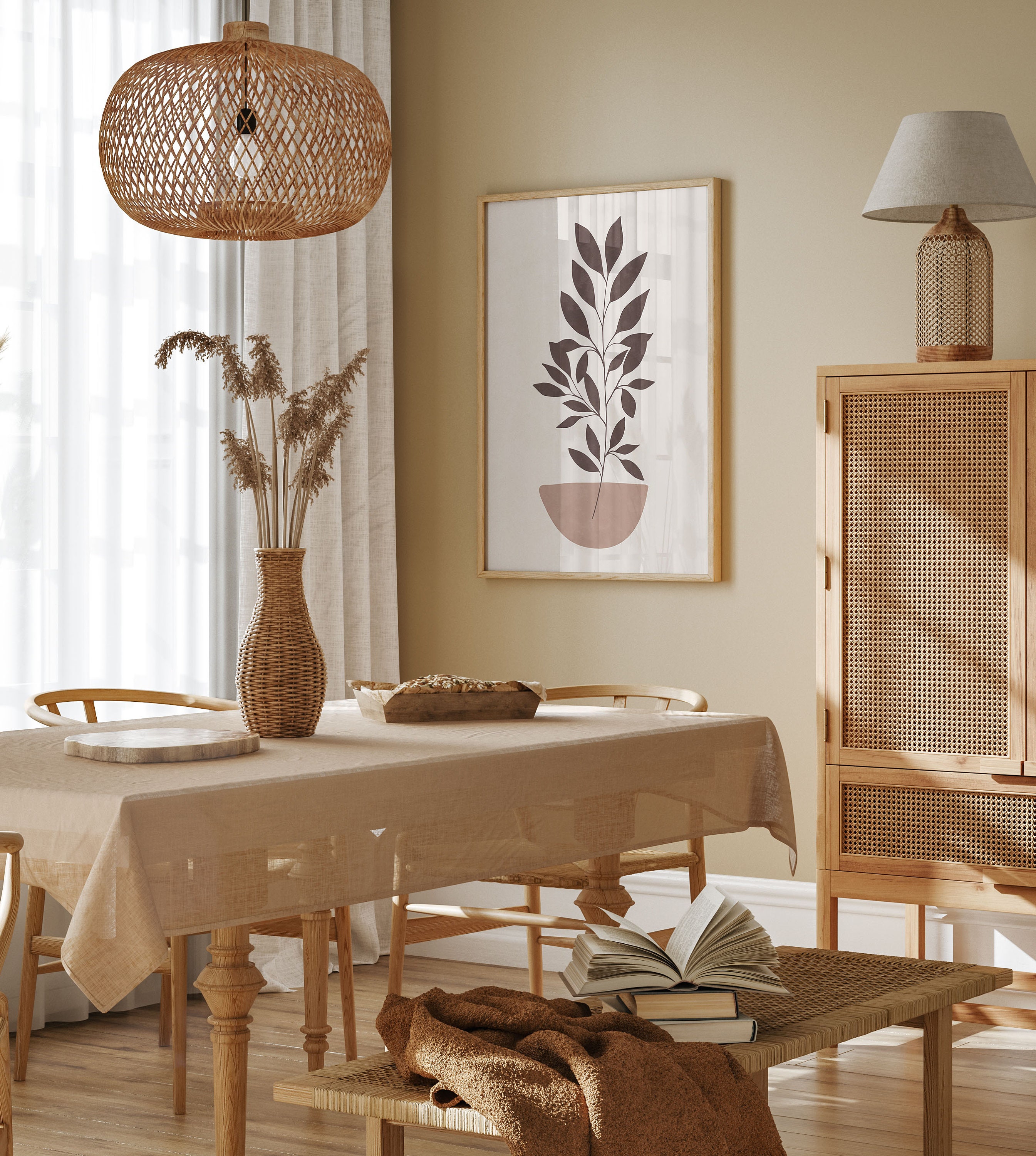 Set of 3 Neutral Boho Wall Art Prints – Terracotta Beige Abstract ...