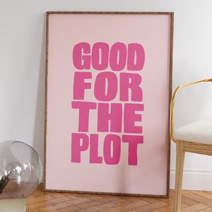 Preppy Pink Funky Poster, Wohnung Wanddruck, trendige lebendige Farben Y2K Wohnkultur, niedlicher Affirmationsdruck