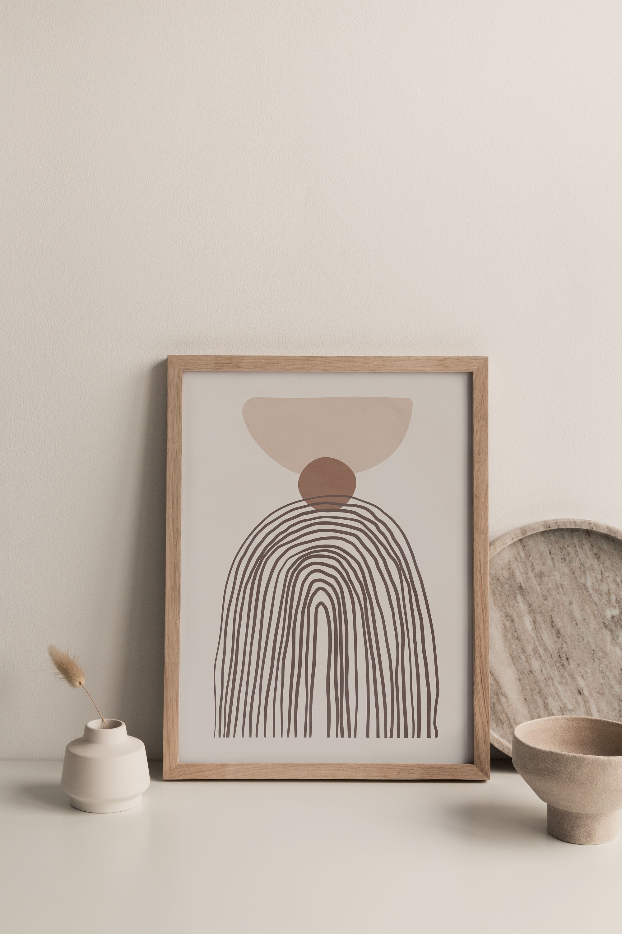 Boho Abstract Art Prints Set of 3, Neutral Botanical Gallery Wall ...