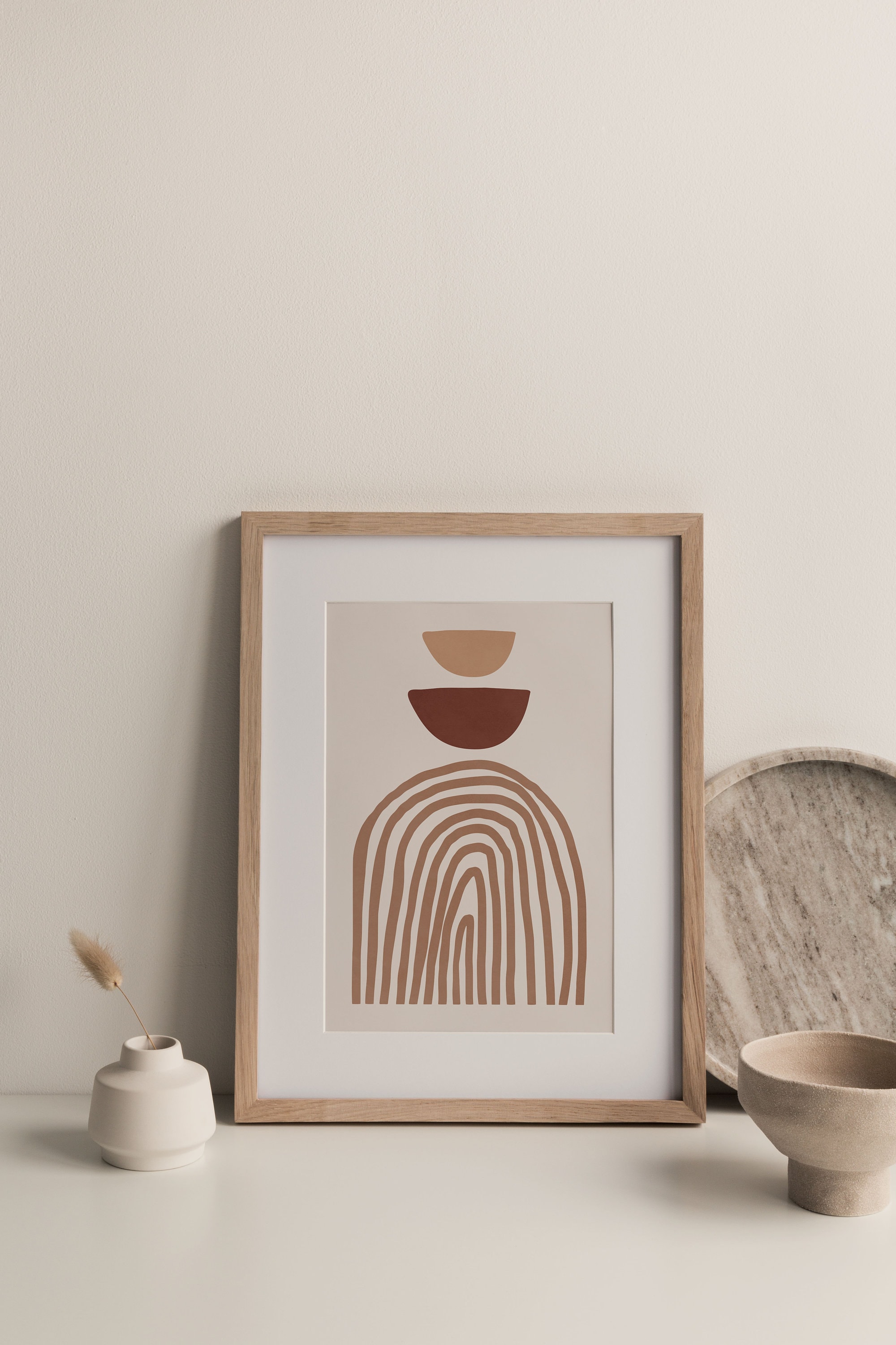 Set of 3 Abstract Terracotta Art Posters Earth Tone Boho Wall - Etsy
