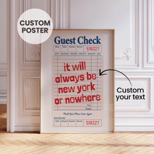 Spersonalizuj plakat z czekiem dla gości, Funky niestandardowy wydruk tekstowy, Stwórz własny, preppy, spersonalizowany plakat, Pomysł na znak na parapetówkę