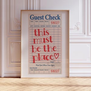 This Must Be The Place Guest Check Print, Trendy Retro Bar Cart Decor, Printable Preppy Apartment Poster, Cozy Wall Art Decor