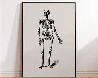 Vintage Halloween Skeleton Print: Spooky Retro Decor (Digital Download)