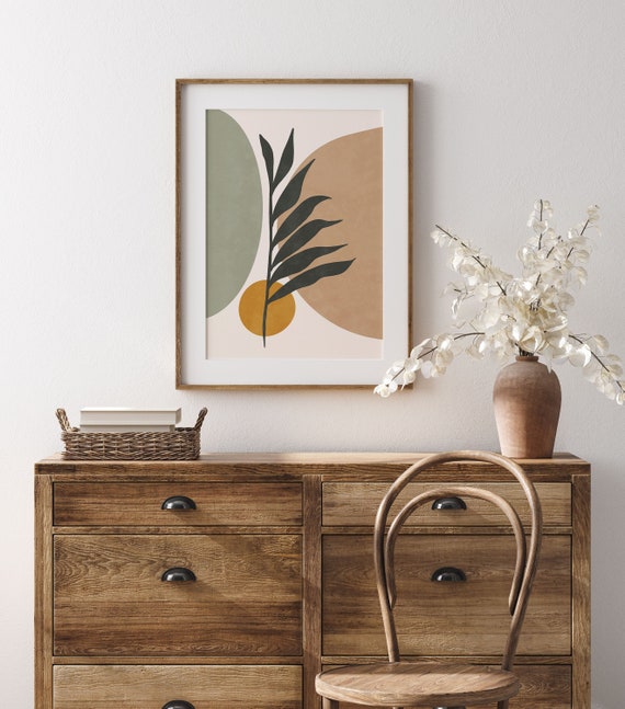 Minimal Plant Drawing Wall Art Decor Mid Century Modern Etsy
