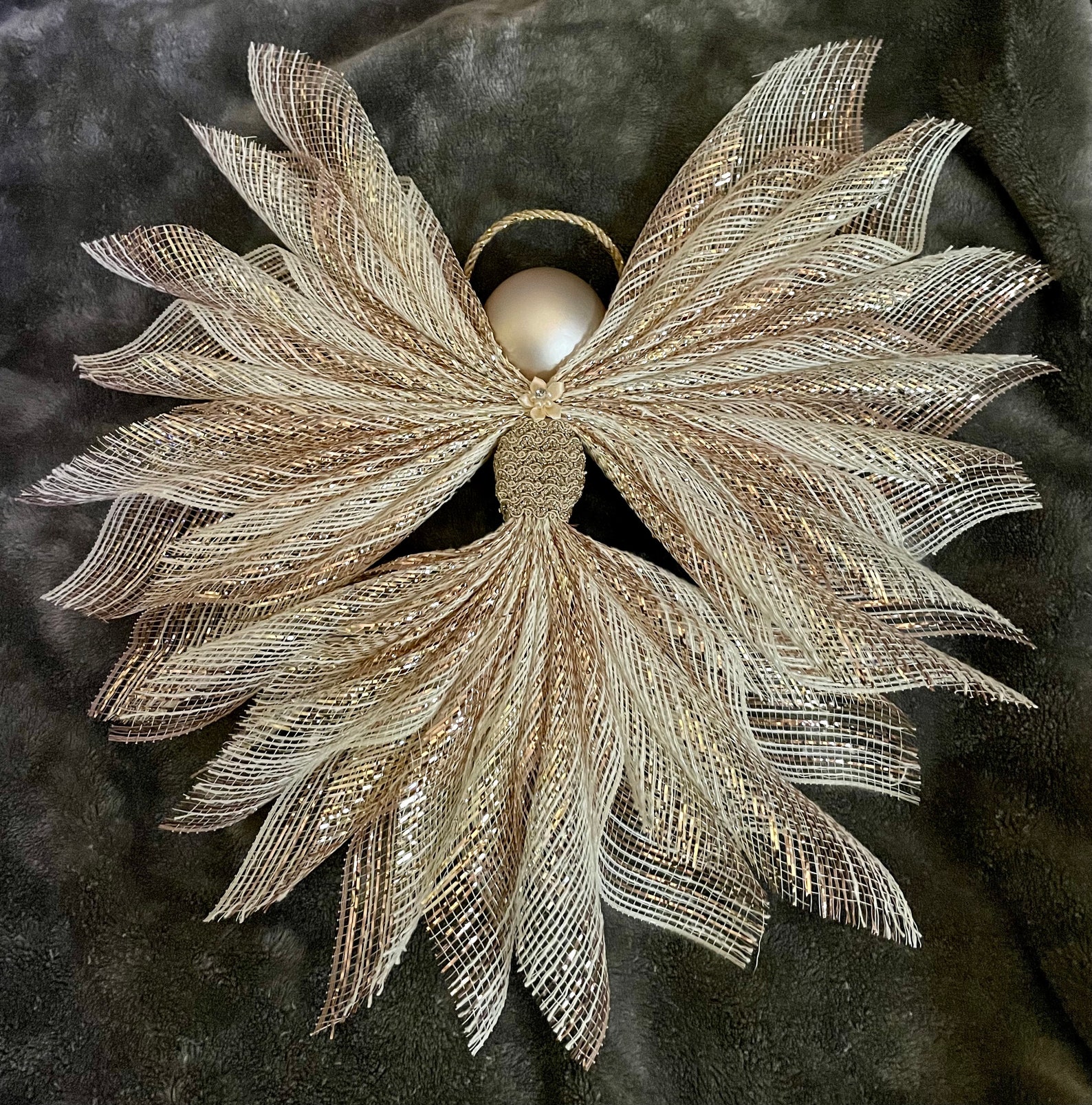 Deco Mesh Angel Ornaments large - Etsy