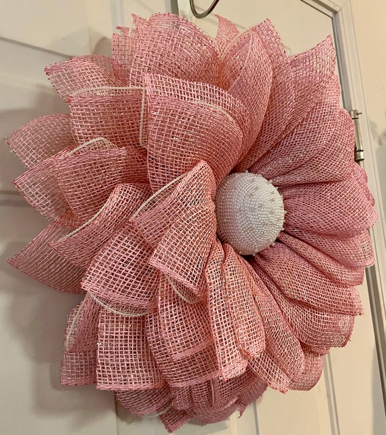 Deco Mesh Flower Wreath Etsy