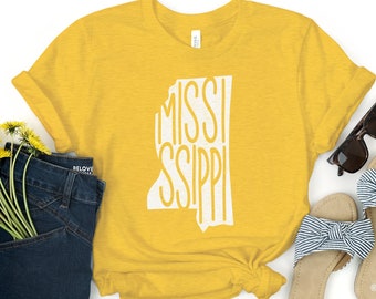 Mississippi Shirt, Mississippi Map Shirt, Mississippi State Shirt, Mississippi State Map Shirt, Mississippi Apparel, Mississippi Gift