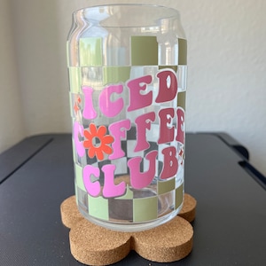 Iced Coffee Club Glass Can Cup