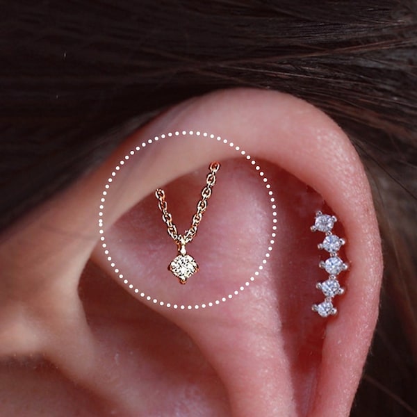 Hidden Helix Piercing - Etsy
