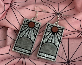 Sparkle Hanafuda Handmade Resin Charm Cosplay Anime Earrings | Nerdy Holiday Stocking Stuffer Gift Idea