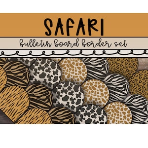 Safari Bulleting Board Set, Tierdruck, Geparden-Klassenzimmerdekor, niedliche Klassenzimmerdekorationen, Lehrer-Drucke, modernes Klassenzimmerdekor
