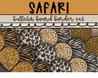 Safari Bulleting Board Set, Animal Print,  Cheetah Classroom Decor, Cute Classroom decorations,  Teacher Printables, Modern Classroom Decor