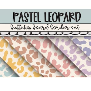 Pastell Animal Print Bullentin Board Set, trendiges und modernes Klassenzimmer Thema, Homeschool Ressourcen, Sofort Download, Leopard Klassenzimmer