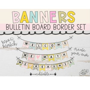 Editable Classroom Banner | Classroom Decor | Back to School | Welcome Banner | Math Banner | Reading Banner |Bulletin Board