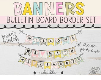 Editable Classroom Banner | Classroom Decor | Back to School | Welcome Banner | Math Banner | Reading Banner |Bulletin Board
