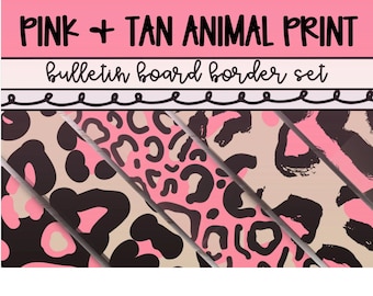 Pink Animal Print  Bullentin Board Set, Trendy and Modern Classroom Theme, Homeschool Resources, Instant Download, Leopard Classroom