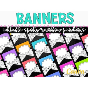 Editable Classroom Banner | Rainbow Classroom Decor | Back to School  Canva Teacher|   Bulletin Board | Modern Classroom | Classroom Decor
