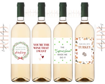 8 Unique Wine Labels for all Holidays! - DIY Gifts, Hostess Gifts, Last Minute Gift Ideas, Shower Gifts