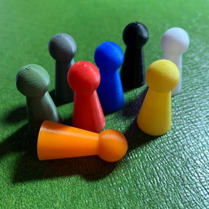 Modern Board Game Pawns - Set of 8 or 4 - Stylized Plastic Pawns, New
