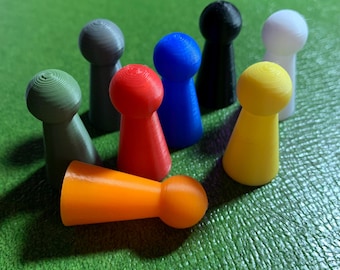 Replacement Board Game Pawns - Set of 4 or 8 - Modern Style Plastic Pawns, New