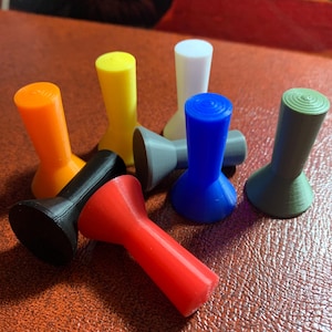 Vintage Style Board Game Pawns - Set of 8 or 4 - Stylized to Match Parker Brothers Masterpiece (1970) Pawns, New