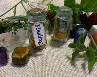 Healing Spell Jar - Wax Sealed - Handmade w/ Organic, Home-Grown Herbs