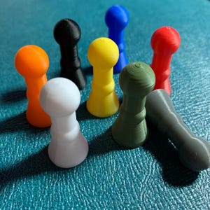 Modern Board Game Pawns - Set of 8 or 4 - Tall Stylized Plastic Pawns, New
