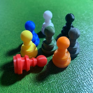 Atomic Style Board Game Pawns - Set of 8 or 4 - Stylized Plastic Pawns, New