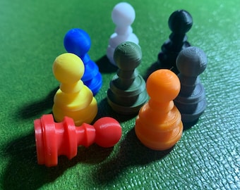 Atomic Style Board Game Pawns | Replacement Game Pieces | 3D Printed Pawns | Custom Colors | Vintage Style Game Parts