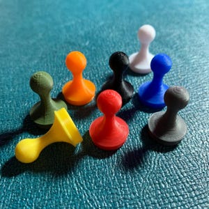 Classic Board Game Pawns - Set of 8 or 4 - Stylized Plastic Pawns, New