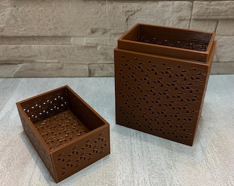 Double Card Deck Holder - Storage Case for Uno, Canasta, and Other Two Deck Games - 3D Printed, Color Choice