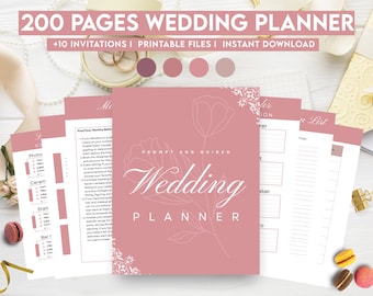 Dusty Rose Wedding Planner, Wedding invitations, Wedding Printable