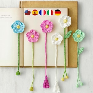 Flower Bookmark crochet pattern, PDF – DIY Crochet Gift, flower of Sense pattern, book lover gift pattern, easy crochet for beginner.