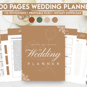 Earth Tones Wedding Planner, Wedding invitations, Wedding Printable