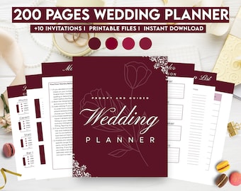 Wine Wedding Planner, Wedding invitations, Wedding Printable