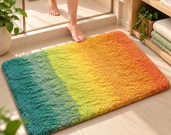 Thick Plush Bathroom Rug, Absorbent Non Slip Bath Mat, Sky Soft Shower Floor Mat