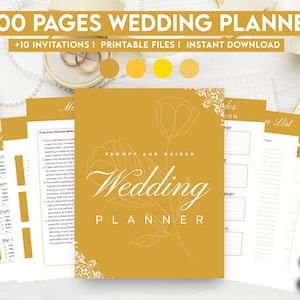 Yellow Wedding Planner, Wedding invitations, Wedding Printable