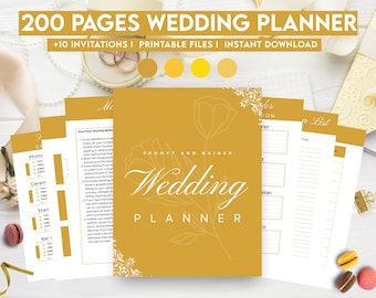 Yellow Wedding Planner, Wedding invitations, Wedding Printable