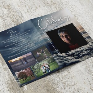 Funeral Program Template, Self Editable and Easy to Print at Home. Half ...