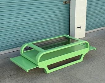1980's Postmodern Green Lacquered 'Flight' Coffee Table