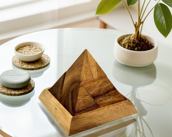 5 Piece Pyramid Wooden Puzzle Brain Teaser