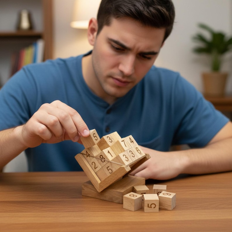 3D Wooden SUDOKU Cube Puzzle / Game zdjęcie 2