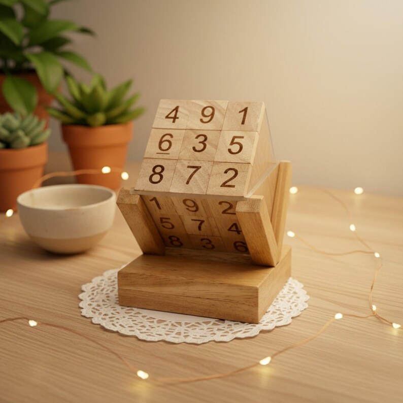 3D Wooden SUDOKU Cube Puzzle / Game zdjęcie 4