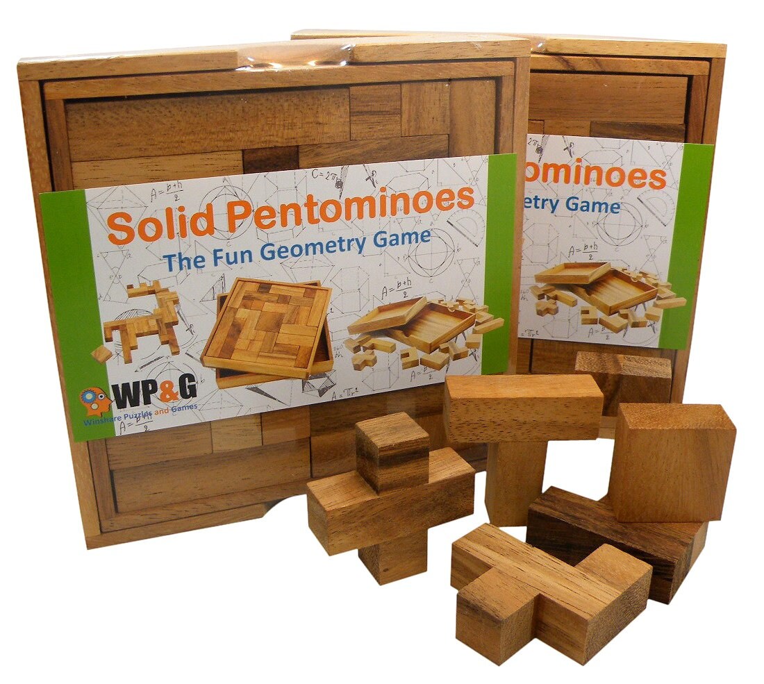 Solid Pentominoes - Wooden Brain Teaser Puzzle - Etsy