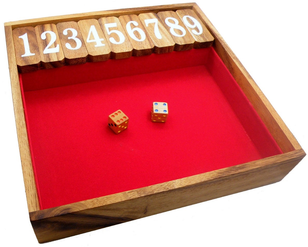 Toyrific Shut The Box Spiel – Klassisches Familienspiel Mit 9 Zahlen Und 2 Würfeln, Faltbar