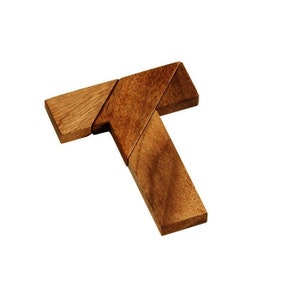 T Letter Puzzle - Wooden Brain Teaser