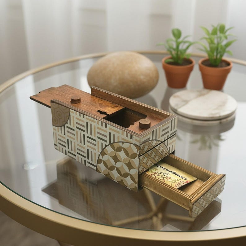 Enigma Decode Puzzle Box - Money Gift Giving Secret Box image 1